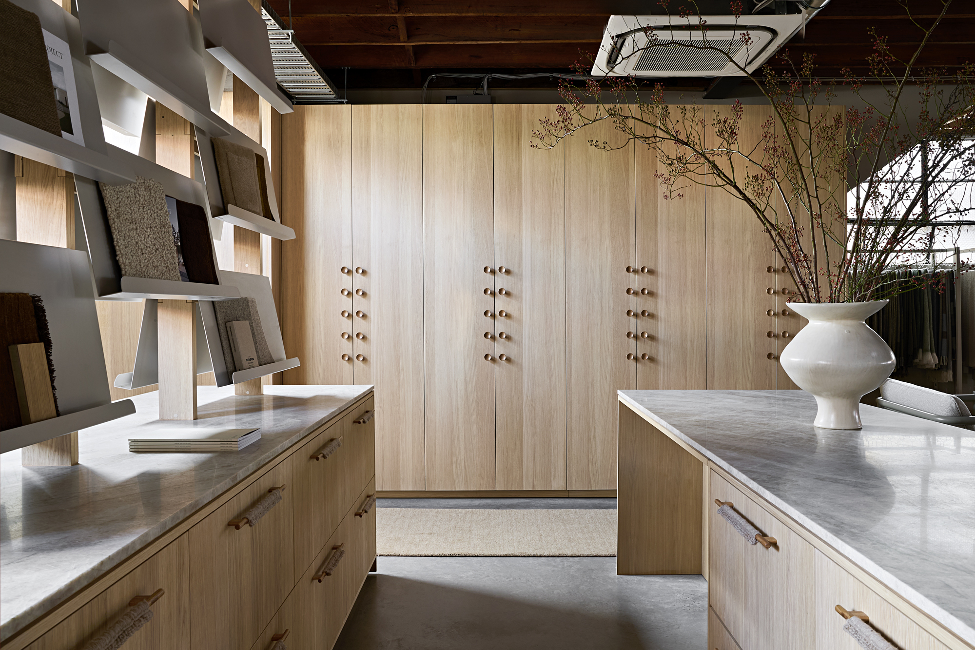 Baya Living showroom fit out with custom joinery and retail display shelving.