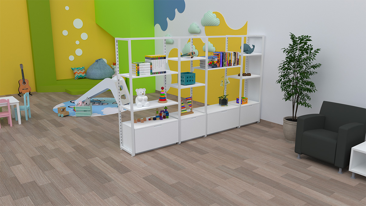 Modular Shelving in school