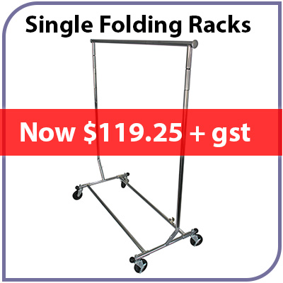 Single Folding Garment Rack Chrome 