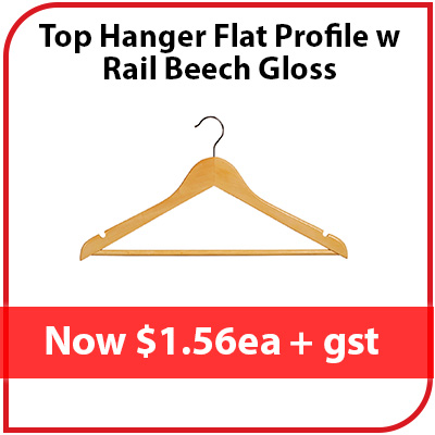 Top Hanger Flat Profile w Rail Beech Gloss