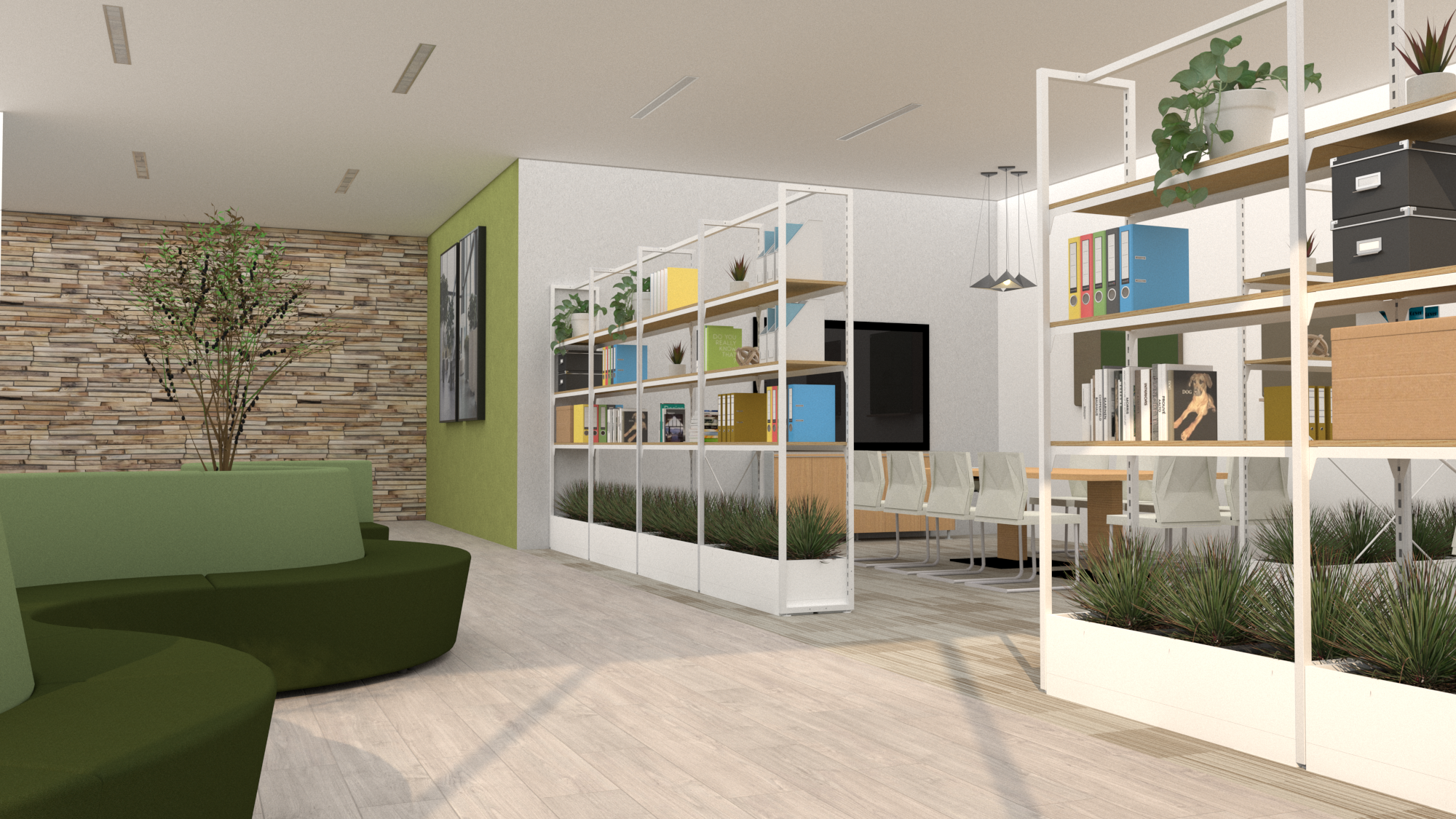 Room divider shelving